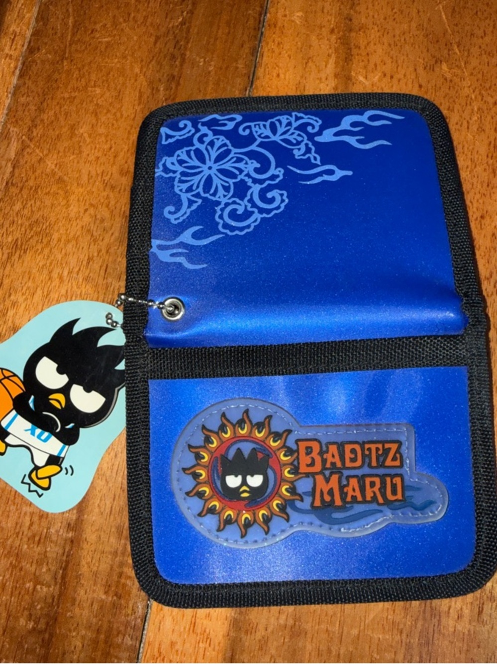 NWT Vintage Badtz-Maru Blue Vinyl Trifold Wallet